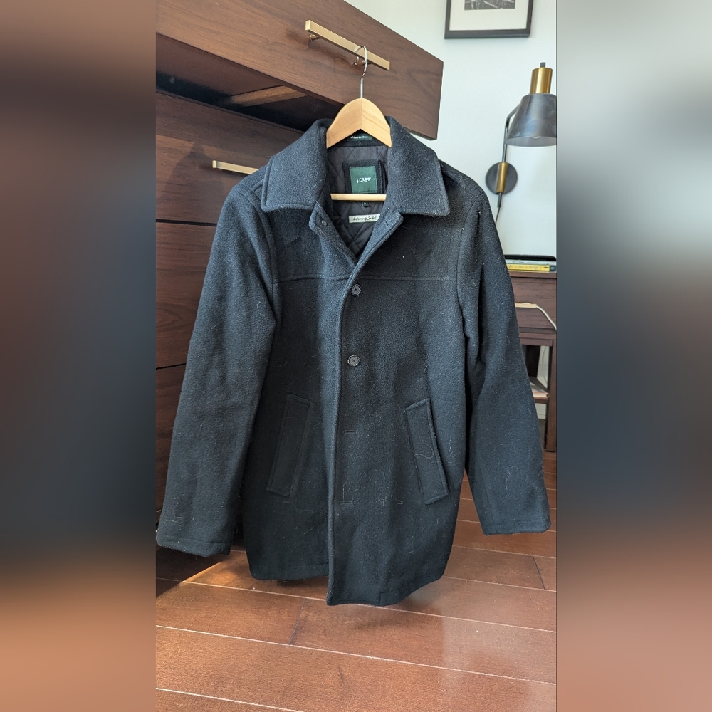 J. Crew Men's Black Wool Coat